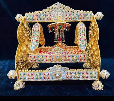 Jhoola Ali Asghar Golden with Multicolor Stones
