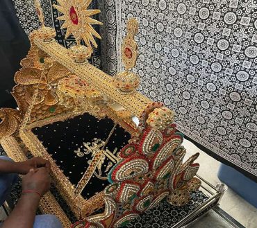 Jhoola Ali Asghar Golden with Multicolor Stones