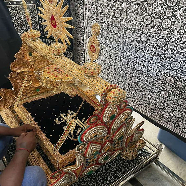 Jhoola Ali Asghar Golden with Multicolor Stones