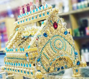 Jhoola Ali Asghar Golden with Multicolor Stones