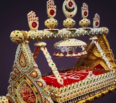 Jhoola Shahzada Ali Asghar Golden with Multicolor Stones