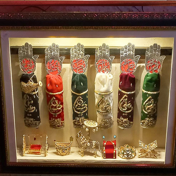 Beautiful Home Azakhana Frame Panjetan & Mola Abbas AS Alam High Quality Frame With Light