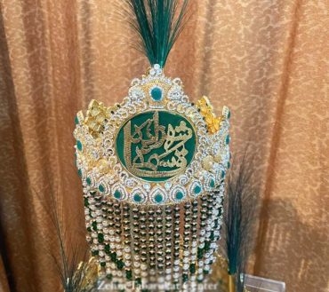 Taj Hazrat Qasim Golden with Green Stones