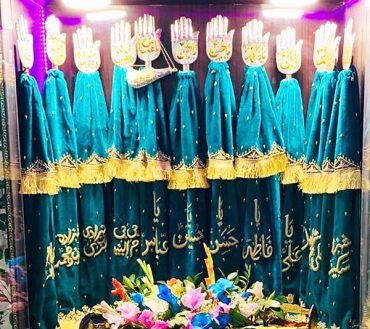15th Pcs Masomeen as Alam With Mola Abbas AS Set AzaKhana Green Color