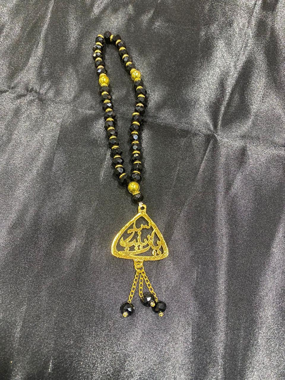 Beautiful Tasbeeh Ya Zainab SA | Black Crystal Stones 8mm 33 Beads