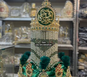 Mehndi Shahzada Qasim AS | Taaj Material Kashi & Work Green Stones Try Steel