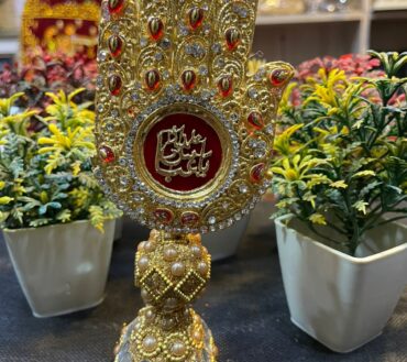 Alam Mola Hussain AS Table Stand With Umbralla Red Stone Work