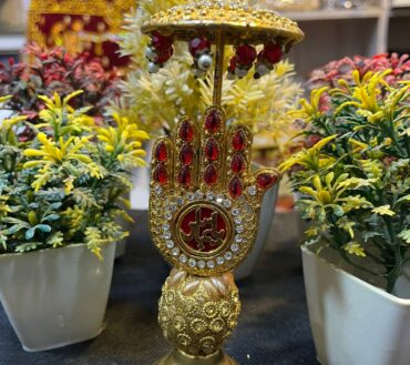 Alam Mola Abbas AS Table Stand With Umbralla Red Stone Work