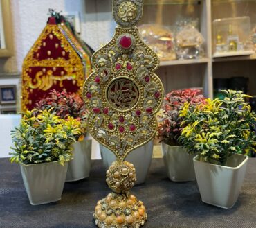 Alam Mola Hussain AS Table Stand With Umbralla Red Stone Work