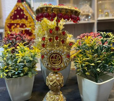 Alam Mola Hussain AS Table Stand With Umbralla Red Stone Work