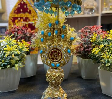 Alam Mola Abbas AS Table Stand With Umbralla Ferozi Stone Work