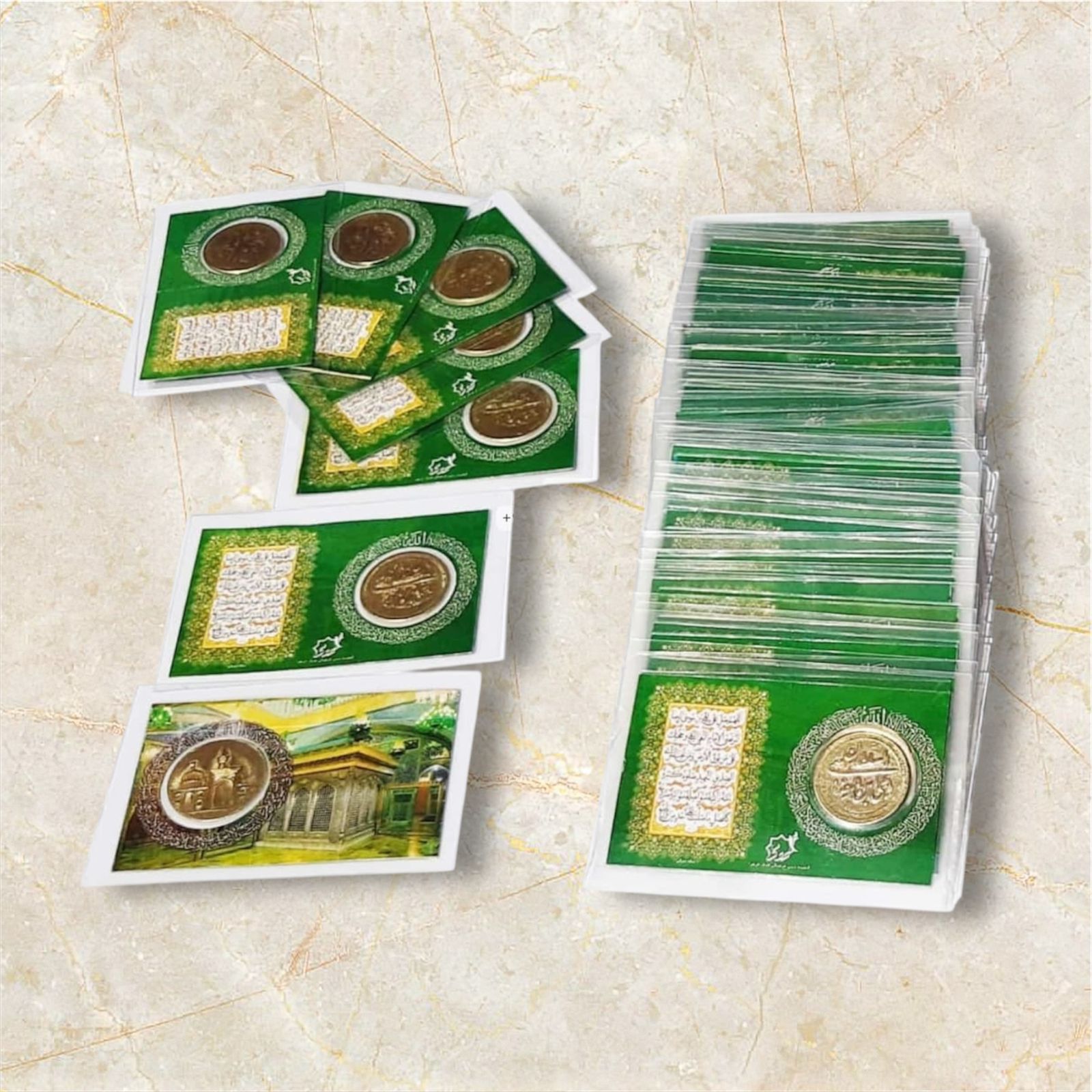 Haram E Imam Ali Raza AS Card Coin | Orignal Card With Haram Stamp | Barkati Sika Hafazati Sika | 50 Pcs Pack