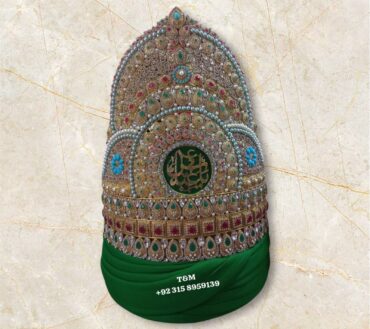 Beautiful Taaj With Amama Hazrat Abbas  AS | Materail Manjus Work Pearls With Green Stones High Quality