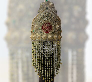 New Arrival Taaj With Sehra Shazada Qasim AS | Material Manjus Work Green & White Pearls Stones