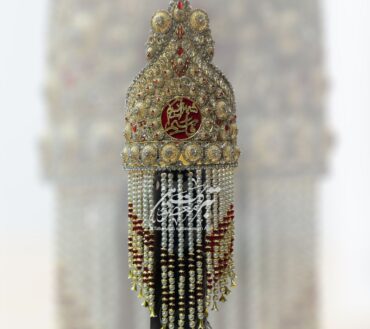 New Arrival Taaj With Sehra Shazada Qasim AS | Material Manjus Work Red & White Pearls Stones