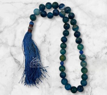 Beautiful Tasbeeh Blue Aqeeq Stones High Quality Stones | Size 33 Beads , 12mm