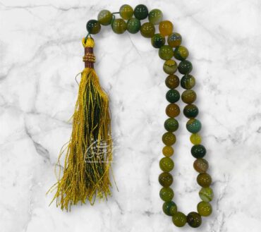 Beautiful Tasbeeh Yellow Mix Aqeeq Stones High Quality Stones | Size 33 Beads , 12mm
