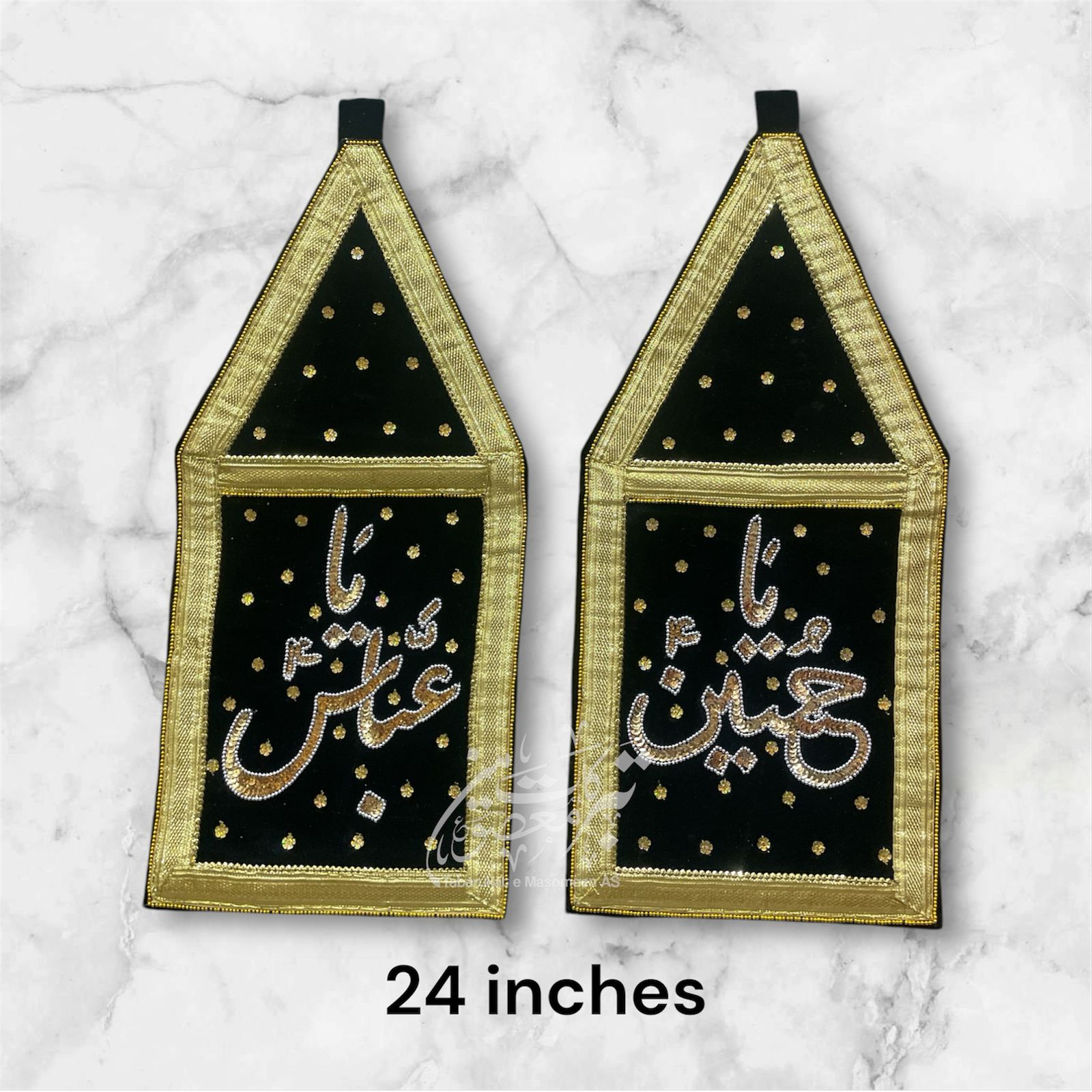 Beautiful Azakhana 2pcs Alam Set Ya Hussain AS & Ya Abbas AS