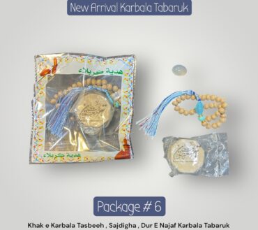 Original Karbala Tabarukat | Khak E Karbala Tasbeh , Sajdigha & Dur E Najaf Stones (12 Pack Price)