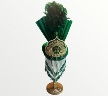 Beautiful Green Amama Taaj With Sehra & Stand | Shahzada Qasim AS