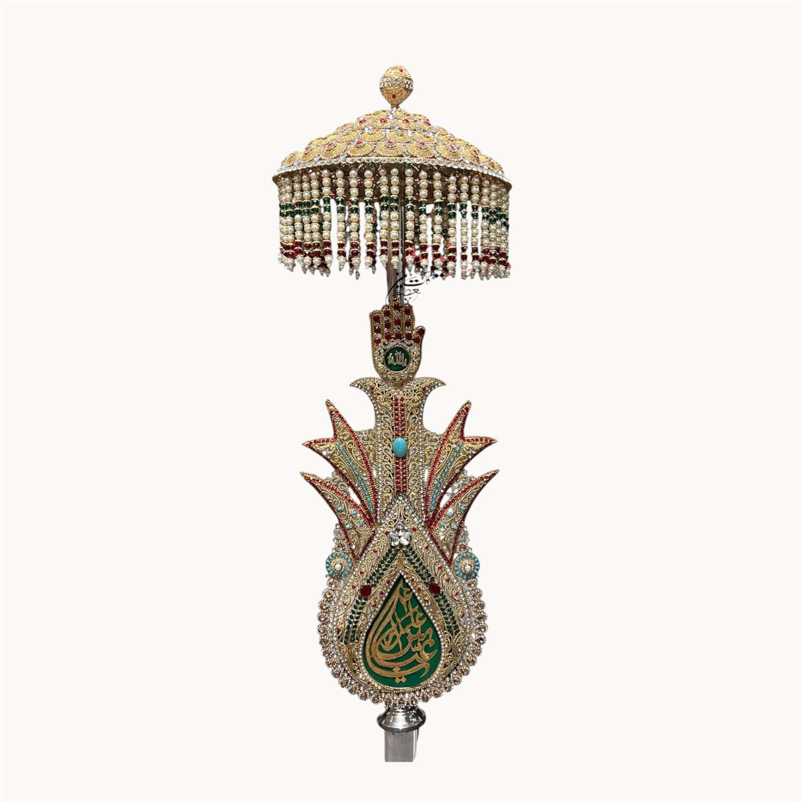 Beautiful Umbrella Panja Imam Hussain (A.S) with Zulfiqar & Amama – 36 Inch