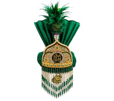 Beautiful Green Amama Taaj With Sehra | Shahzada Qasim AS Design by KT